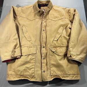 Vintage Schaefer Outfitter Drifter Jacket Mens Large Tan Canvas Western Coat USA